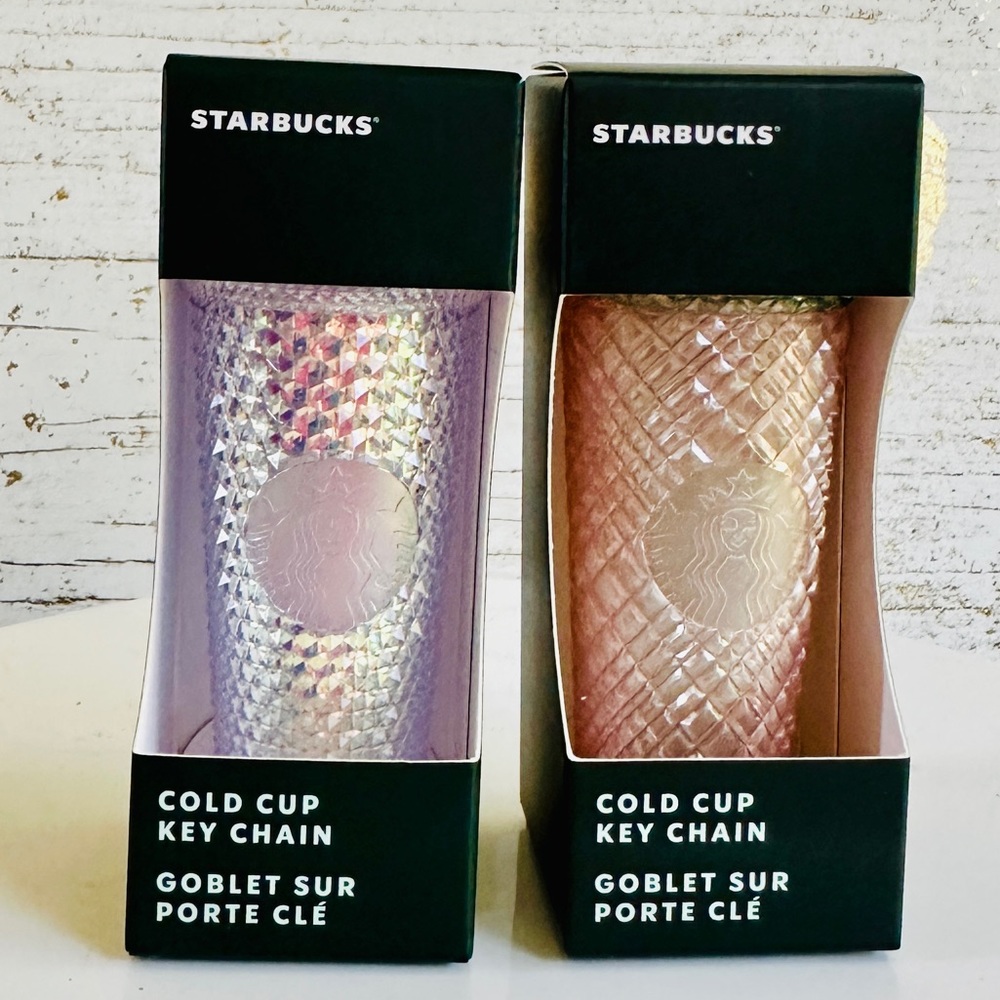 Starbucks Summer 2023 Keychain Set Studded Unicorn & Peach Watermelon